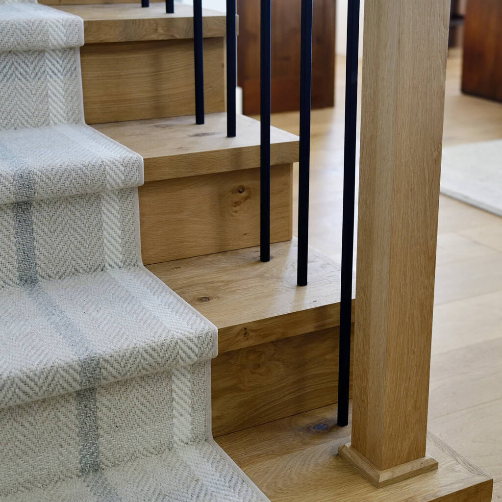 custom wood staircase in home