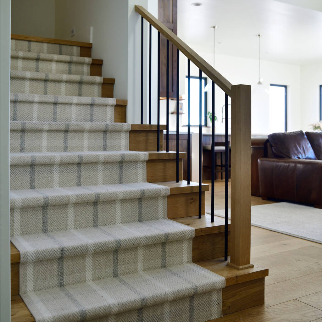 custom wood staircase in home