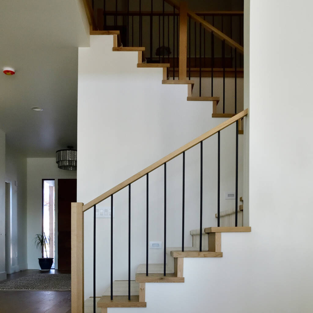 custom wood staircase in home