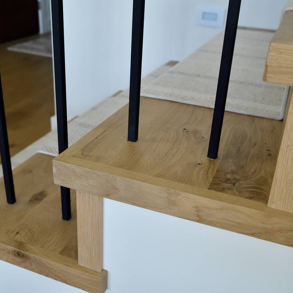 custom wood railing in home