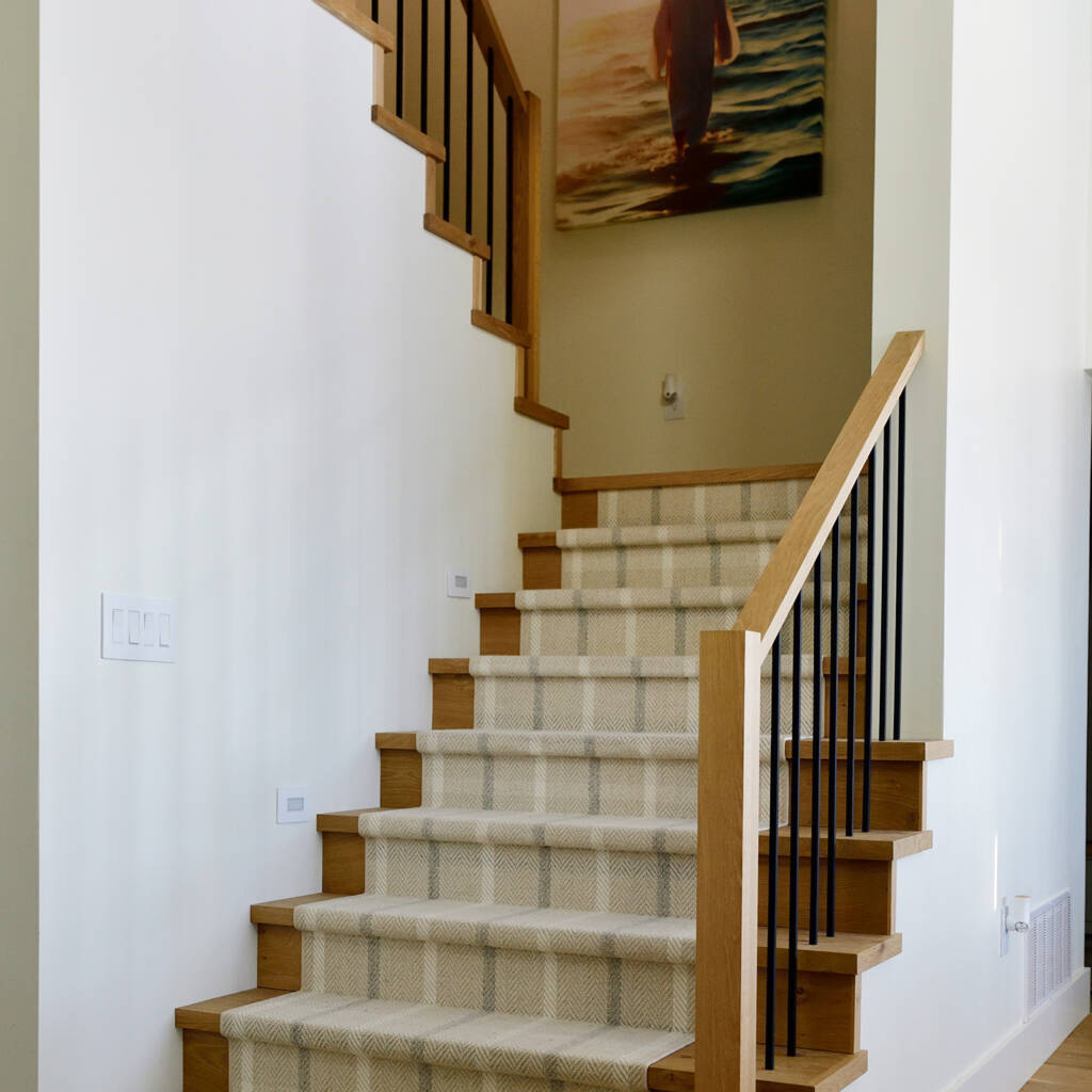 custom wood staircase in home